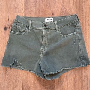 Pistola Army Green Jean Shorts